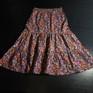 Floral Trumpet Midi Skirt